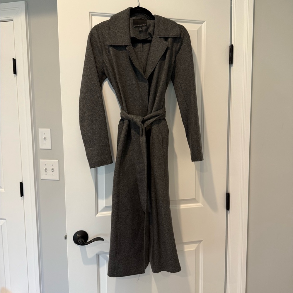 Banana Republic Wool Gray Trench Coat
